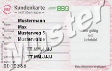 Face of the VBB store card
