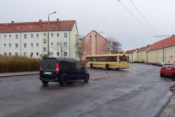 Bus Wagen-Nr. 2280 der BVG als Obus-Ersatzverkehr in Eberswalde