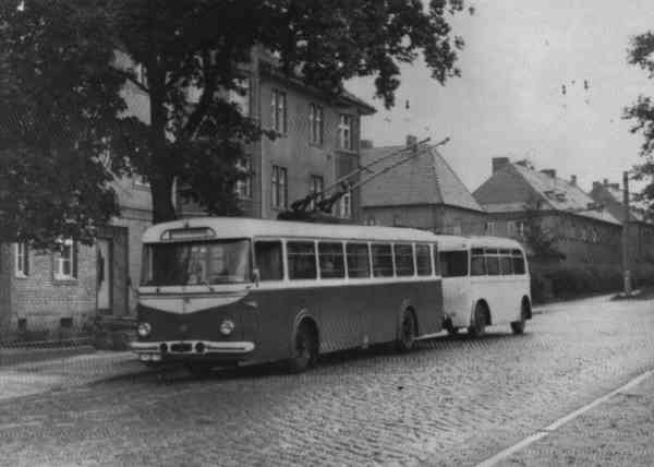 Trolleybus no. 13 of the Czech type ŠKODA 9 Tr0 (out of service)