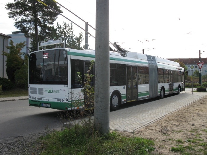 Articulated trolleybus no. 059 of the Polish type Solaris Trollino 18 AC