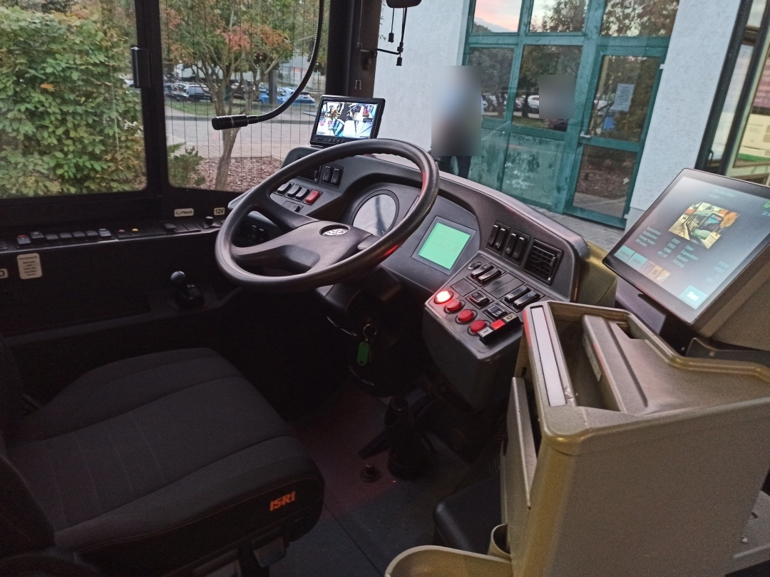 Articulated trolleybus no. 051 of the Polish type Solaris Trollino 18 III Cegelec AC- driver's ride on position