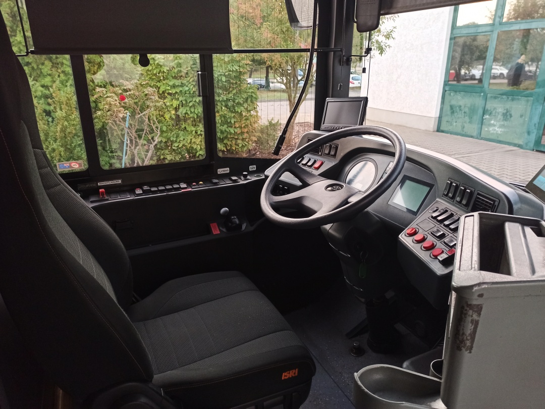 Articulated trolleybus no. 057 of the Polish type Solaris Trollino 18 III Cegelec AC- driver's ride on position