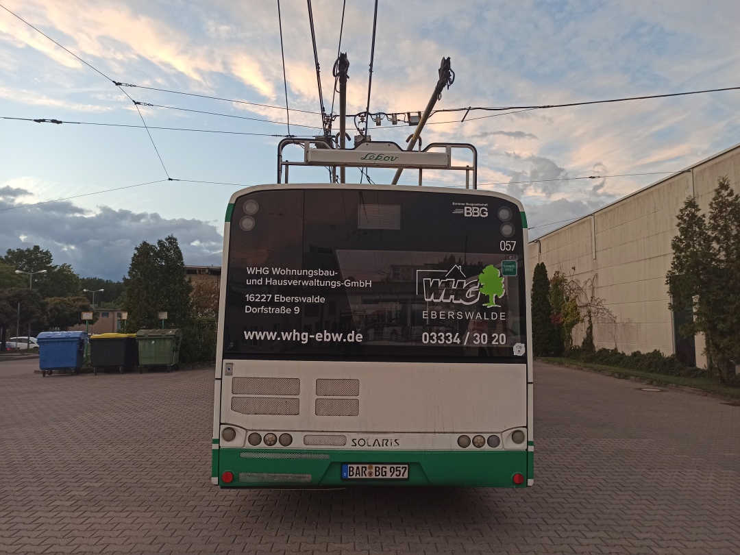 Articulated trolleybus no. 057 of the Polish type Solaris Trollino 18 III Cegelec AC