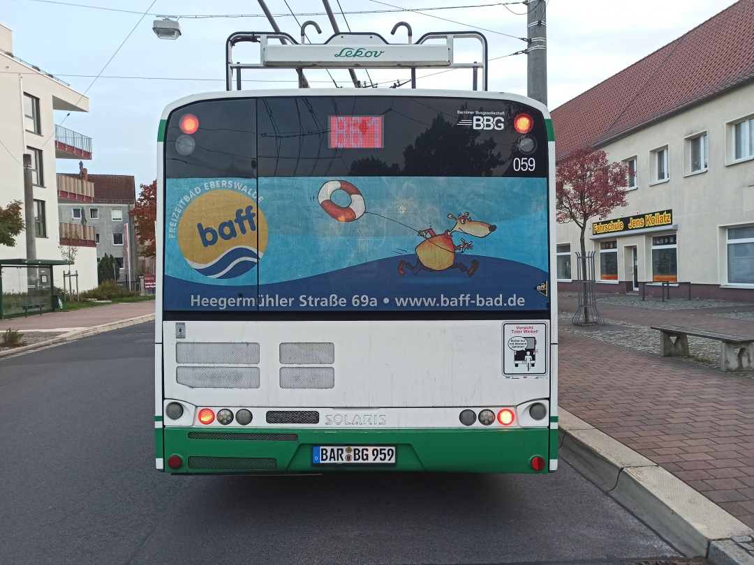 Gelenkobus Nr. 059 vom polnischen Typ Solaris Trollino 18 III Cegelec AC
