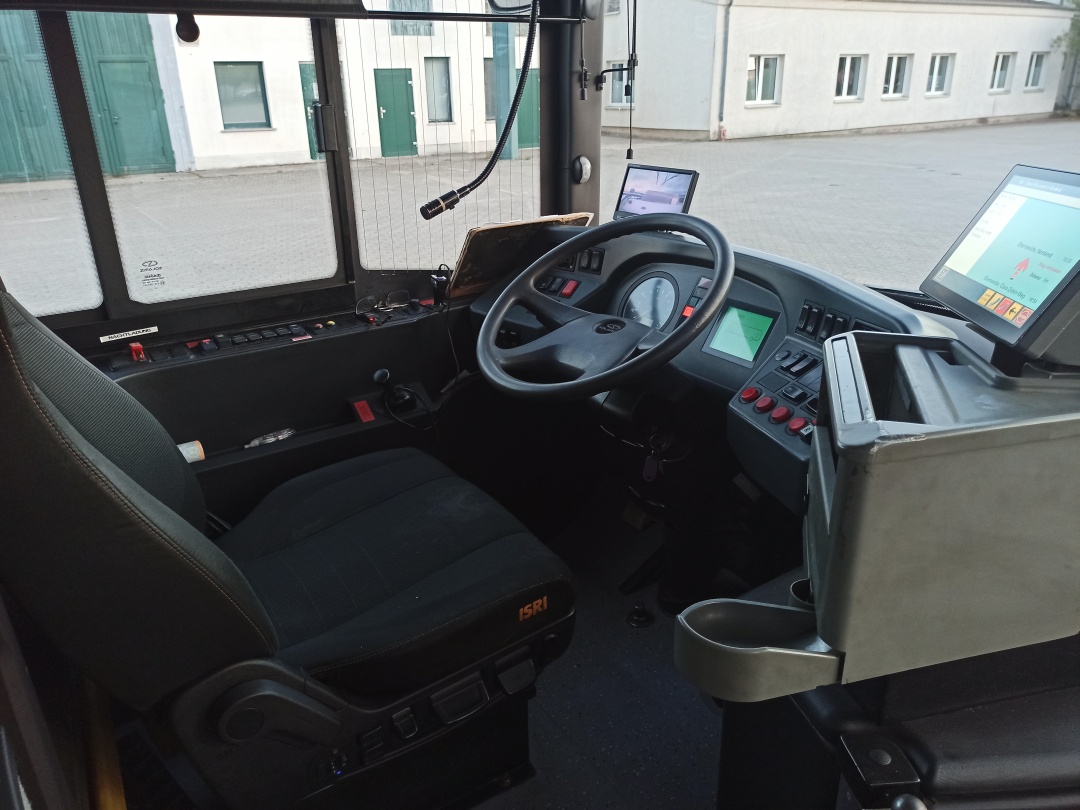Articulated trolleybus no. 061 of the Polish type Solaris Trollino 18 III Cegelec AC- driver's ride on position