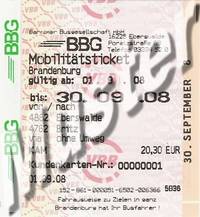 Ценный купон для билета мобильности земли Бранденбург (Mobilitätsticket Brandenburg) Ценный купон для билета мобильности земли Бранденбург (Mobilitätsticket Brandenburg)