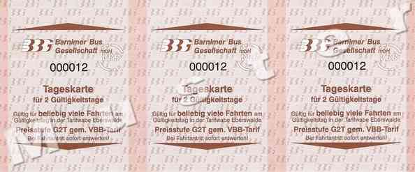 Mehrfahrtenkarte mit 6 Tageskarten (Regeltarif)