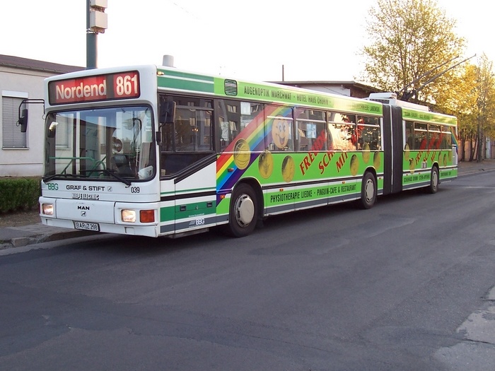 Gelenkobus Nr. 039 vom österreichischen Typ ÖAF Gräf & Stift NGE 152 M17
