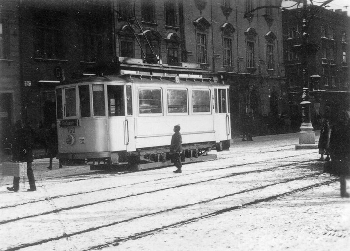 Eberswalder Triebwagen 1 mit der Wagennummer 150 im Einsatz in Kraków/Pl im Jahre 1941